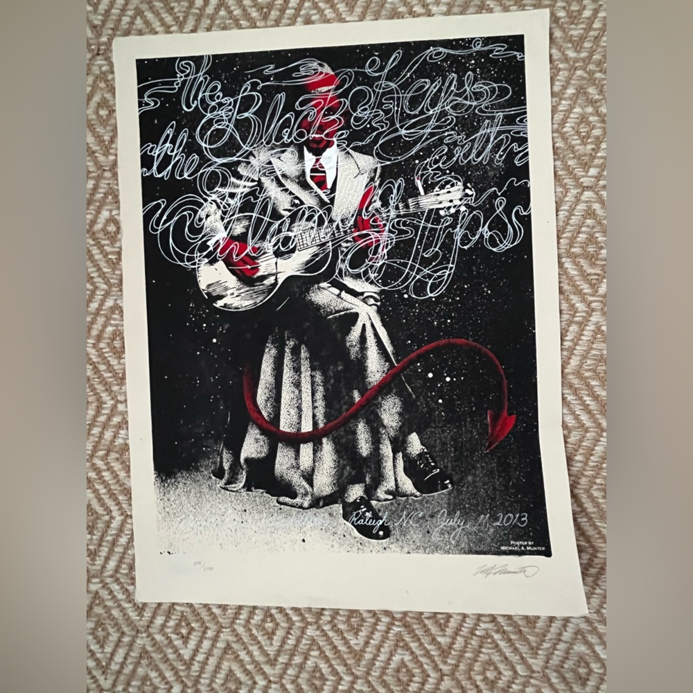 Black Keys concert poster numbered print signed by artist